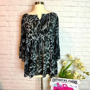 Grey Leopard Blouse